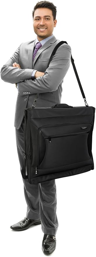 WallyBags Solutions 45" Premium Garment Bag with shoulder strap and pockets - Image 7