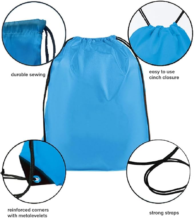 Drawstring Backpack Bulk 50 Packs Draw String Backpack Bags DIY Gym Sports Traveling Trip ride Pedestrianism Yoga Cinch Bag Sackpack Drawstring (sky blue) - Image 3