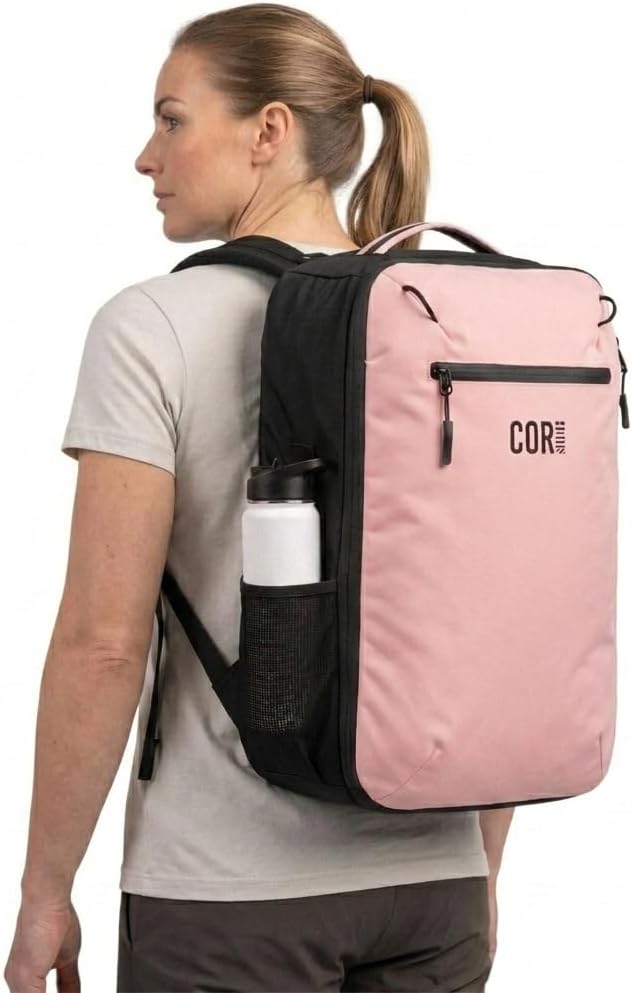 COR Surf Travel Backpack Carry On, 28L, Pink, Island Hopper | Underseat Carry On Backpack for Men & Women, Clamshell Opening, Hidden Passport Pockets, Water Resistant, Laptop Sleeve - Image 8