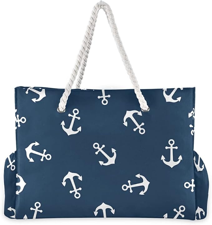 senya Large Beach Shoulder Bags Canvas Tote Water Resistant for Gym Travel Daily - Image 4