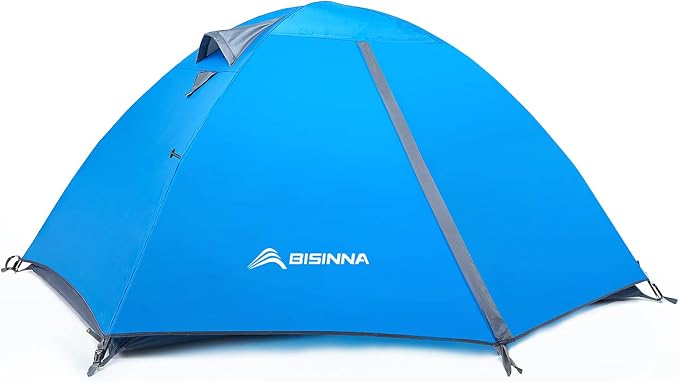 BISINNA 2/4 Person Camping Tent Lightweight Backpacking Tent Waterproof Windproof Two Doors Easy Setup Double Layer Outdoor Tents for Family Camping Hunting Hiking Mountaineering Travel by BISINNA