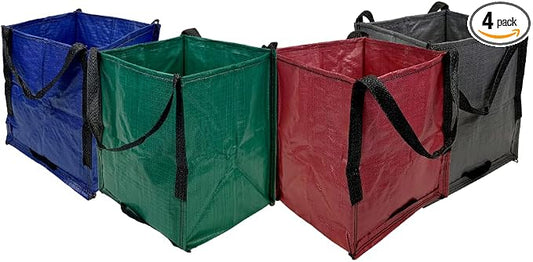 DURASACK Heavy Duty Storage Tote Bag 22-Gallon, Multicolored, Pack of 4 | Rugged Woven Polypropylene Moving Bag, Reusable Self-Standing Design, Holds up to 500 Pounds by DURASACK