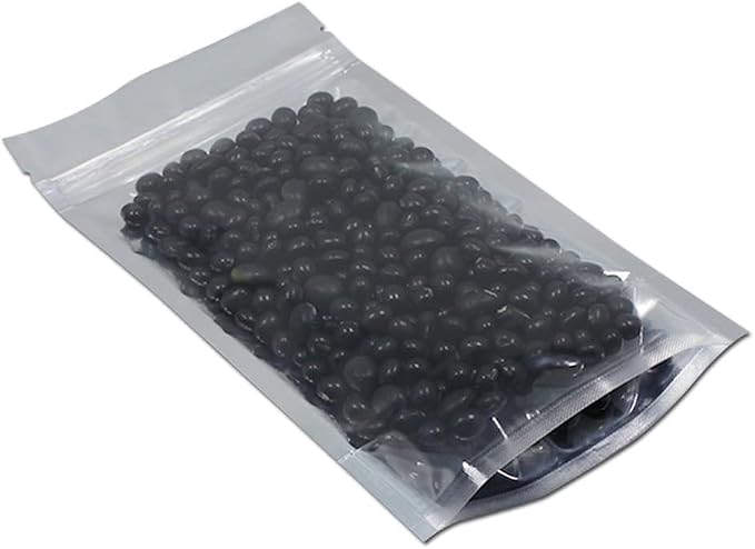 FERENLI 100 Pieces Stand Up Clear Front Zipper Lock Resealable Aluminum Mylar Foil Plastic Packaging Bag for Zip Heat Seal Package Lock with Tear Notch Long Term Food Storage 3.5x5.5 inch - Image 4