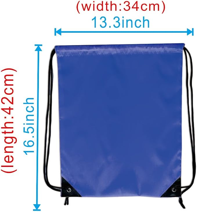 Drawstring Backpack Bulk 40Pcs Draw String Backpack Bags DIY Gym Sports Traveling Yoga Cinch Bag Sackpack Drawstring (royal blue bluenoye) - Image 2