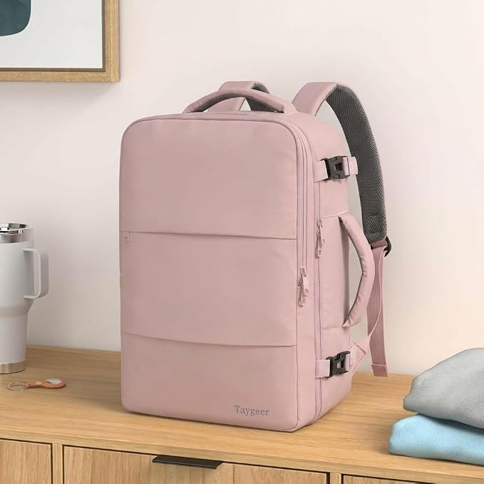 Taygeer Laptop Backpack for Women, TSA Friendly 40l Carry On Mochila | Large Travel Backpack with 17.3" Laptop Compartment, Daypack Business Computer Bag for Office Work Travel Essentials, Pink - Image 2