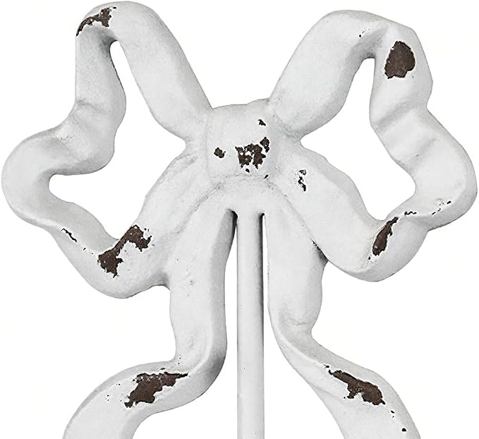 Cast Iron Shabby Chic Wall Mounted Bow Hook,Decorative Coat Hook for Scarf, Bag, Towel, Hat etc for Living Room Kitchen Bathroom Office Pack of 3 (Pack of 3(White)) - Image 4