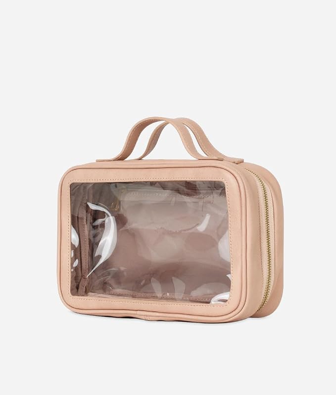 FAWN DESIGN The Toiletry Case, Hanging Travel Toiletry Bag for Women, 2 Compartments, Premium Matte Faux Leather Clear Toiletry Bag, Zippered Large Toiletry Bag, Easy to Clean, 9.5 x 3.5 x 6.5 inches - Image 3