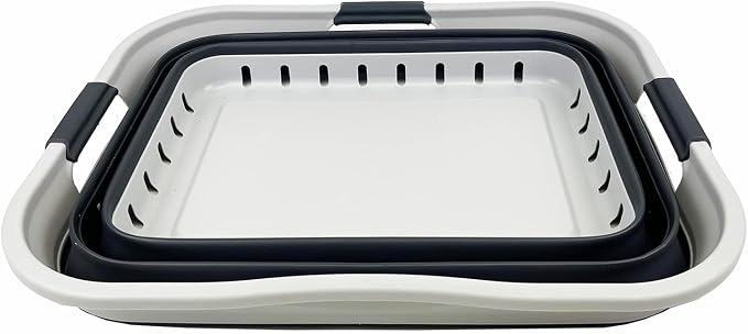SAMMART 42L (11 gallon) Collapsible Plastic Laundry Basket - Foldable Pop Up Storage Container/Organizer - Space Saving Hamper/Basket (Grey/Charcoal Black) - Image 3
