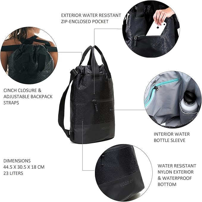 VOORAY 23L Flex Cinch Drawstring Backpack – Lightweight Travel Bag, Weekender & Sports Gym Bag for Women and Men - Image 3
