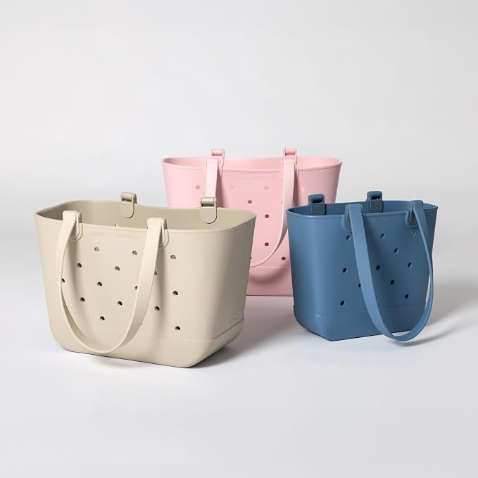 Simple Modern Large Beach Bag | Waterproof Getaway Rubber Tote with Zipper Pocket for Travel, Pool, Boat, Groceries, Sports | Supersonic Blue - Image 7