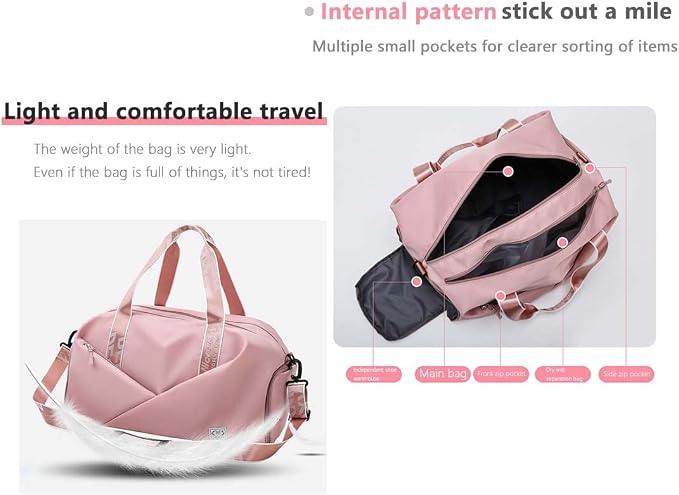Unisex Wet and Dry Separation Gym Bag with Shoes Compartment,Pretty Girl Boy Bag for Yoga/Swimming/Weekend Getaway. - Image 4