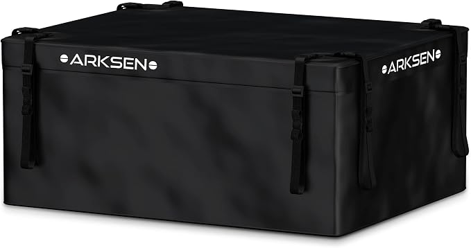 ARKSEN Roof Top Luggage Storage Bag for 43" x 39" Roof Baskets Waterproof 14.5 Cubic Feet (41.73" L x 33.07" W x 18.11" H) with 8 Straps Anti-Slip Mat 4 Door Hooks for All Vehicles with/Without Rack by ARKSEN