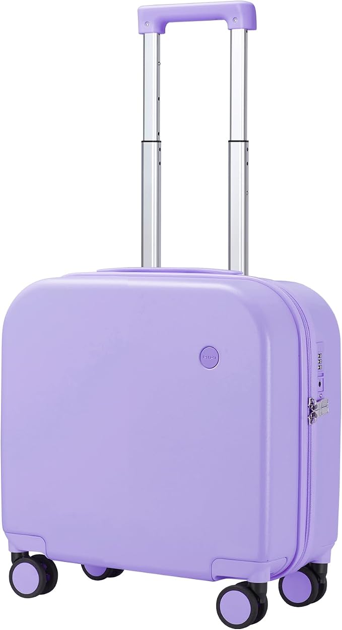 mixi Carry on Luggage, Suitcase with Spinner Wheels 16in Luggage Hardshell Lightweight Rolling Suitcases PC with Cover & TSA Lock, Lilac Purple by MIXI