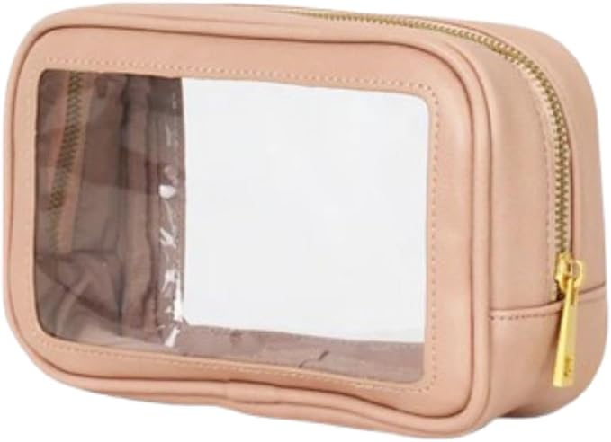 FAWN DESIGN The Toiletry Case, Hanging Travel Toiletry Bag for Women, Premium Matte Faux Leather Clear Toiletry Bag, Zippered Small Toiletry Bag, Easy to Clean, 7.5 x 2.5 x 4.5 inches by FAWNDESIGN