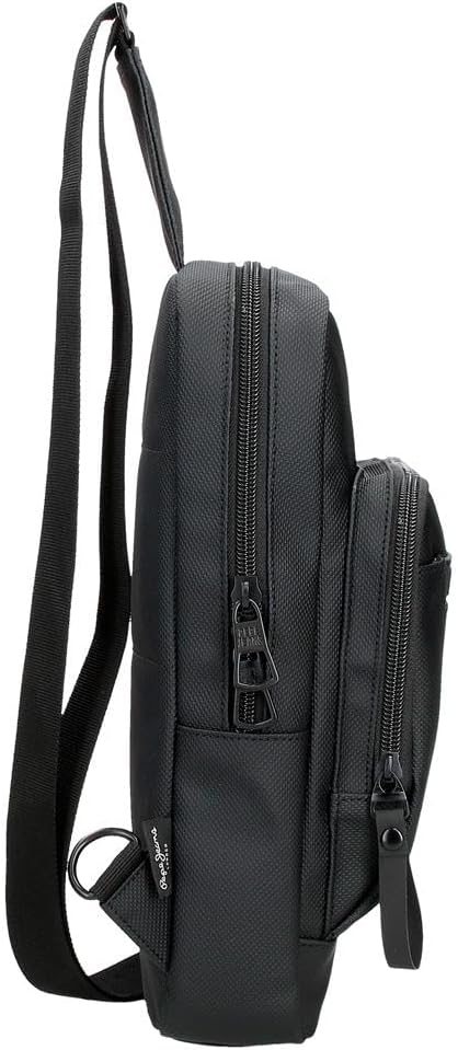 Pepe Jeans Dorking Polyester Multi Pocket Belt Bag Shoulder Bag by Joumma Bags, black, Eine Größe passt allen, Crossbody bag - Image 2
