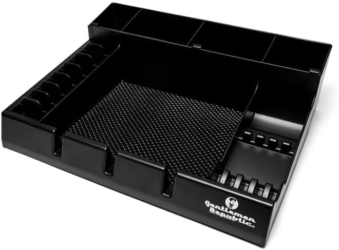 Gentlemen Republic Barber Station Organizer - Multi-Compartment, Black | Countertop tray for clippers, trimmers & grooming tools. Durable, compact design for barbers and stylists. - Image 2