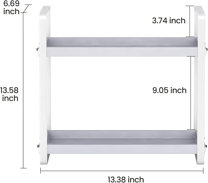 HNRLOY Bathroom Counter Organizer,Bathroom Countertop Organizer,Counter Shelf,Countertop Storage,Organization and Storage,Makeup Shelf,Sink Caddy(Grey 2 Tier) - Image 3