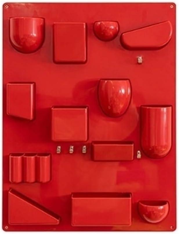 Wall Rack, Floationg Storage Desktop Pen Holder, Multi-Purpose Wall Shelf with Decoration, Suitable for Living Room, Bedroom and Study(Red) by Unknown