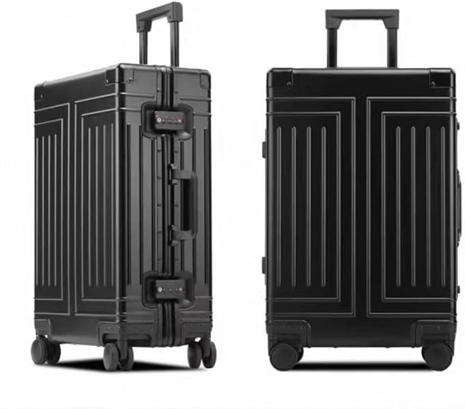 All Aluminum Magnesium Carry On Luggage，Cut from Whole Aluminum Sheet，22x14x9 Airline Approved ，（3rd Generation，Premium Magnesium Metal zipperless suitcase ） (black, 26inch) by KANGSHILU