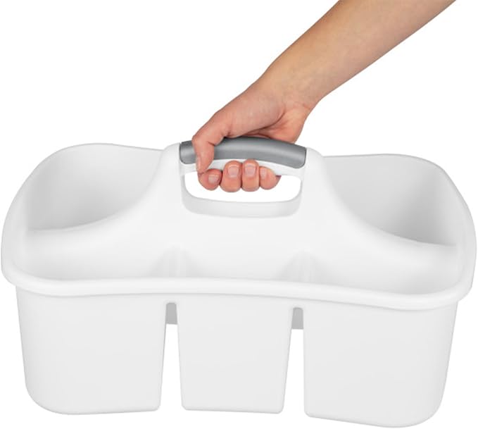 Sterilite 6-Pack Divided Ultra Caddy, Portable Plastic Storage Organizer for Bathroom - Large Organization Holder and Container for Sink, Laundry, and Kitchen Cleaning Supplies - Image 9