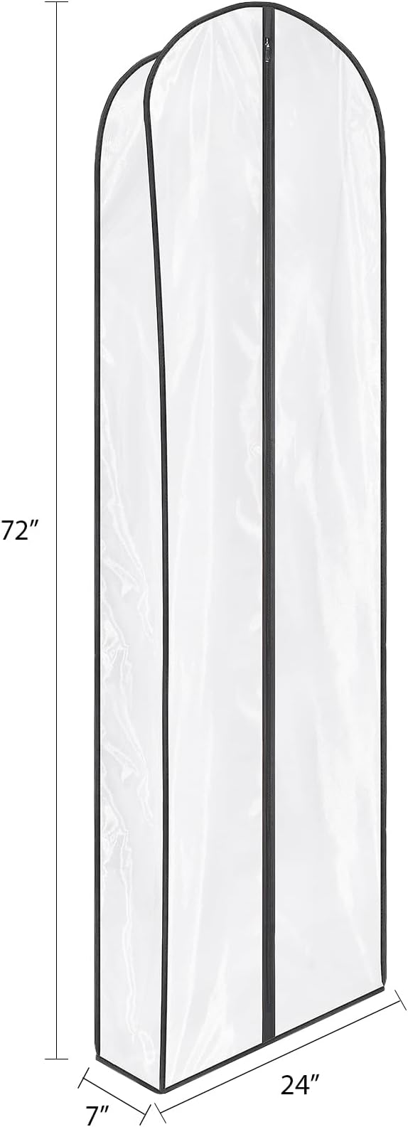 Zilink Breathable Dress Bags for Gowns Long 72” Wedding Dress Storage Bags Silky Dress Bags for Closet Storage with 7" Gussted Wrinkle Free for Long Evening Dresses Puffy Dress Storage, Set of 2 - Image 2