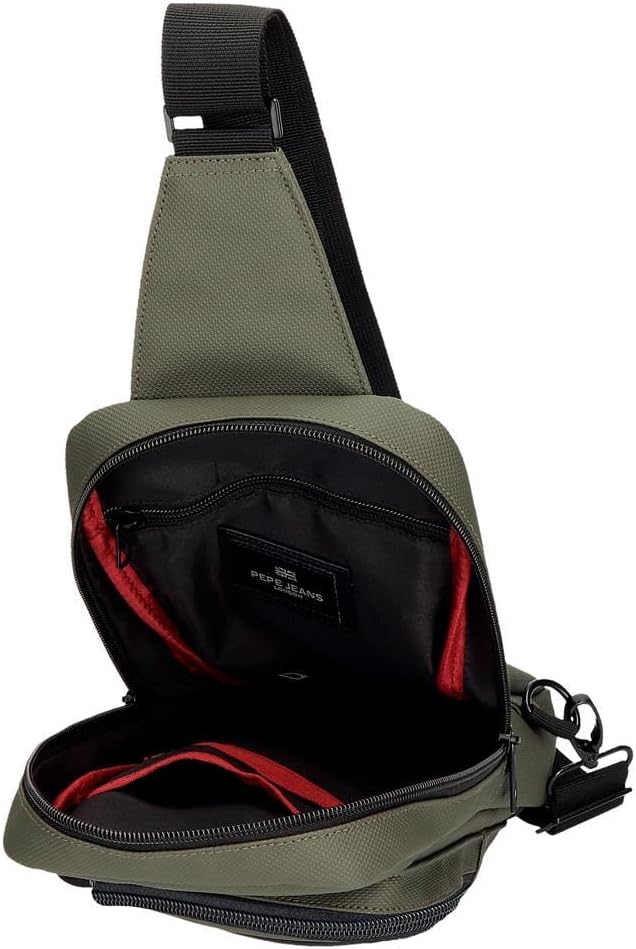 Pepe Jeans Dorking Polyester Multi Pocket Belt Bag Shoulder Bag by Joumma Bags, khaki, Eine Größe passt allen, Crossbody bag - Image 4