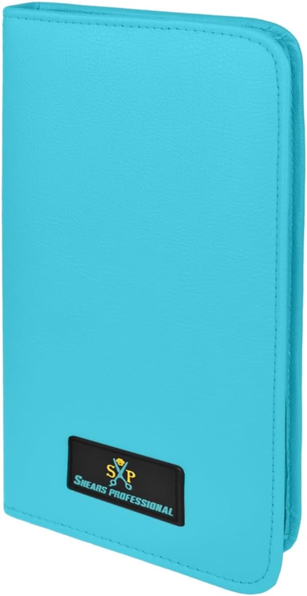 Leather 5 Scissor & Shear Storage Case for Hairstylist - Hairdresser -Scissor Holder Perfect for home-saloon use (TURQUOISE) - Image 6