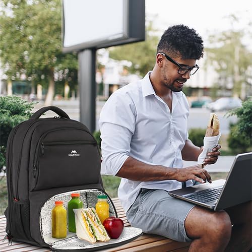 MATEIN Lunch Backpack for Men, 18 Inch Large Insulated Backpack Cooler with Lunch Compartment, Water Resistant Laptop Back pack with Lunch Box Bag for Work Travel Business College Picnic - Image 7