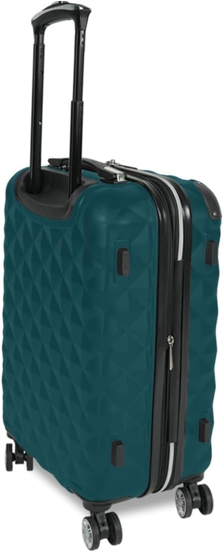 Kenneth Cole REACTION Diamond Tower Collection Lightweight Hardside Expandable 8-Wheel Spinner Travel Luggage, Deep Teal, 3-Piece Set (20", 24", & 28") - Image 3