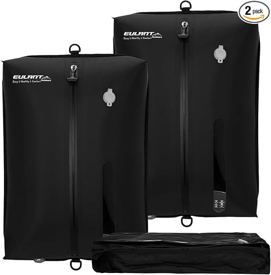 Eulant Travel Vacuum Bags with Pump,Professional IPX8 Waterproof Vacuum Compression Bag for Carry-On Suitcase & Travel Backpack,Space Saver Bags Packing Organizers(2 Pack,Dark Black) by EULANT