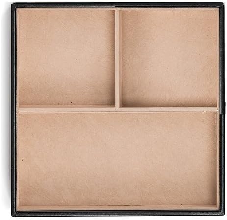 Glenor Co Jewelry Organizer Tray - Set of 2 - Stackable 6 Slots Jewelry Storage Trays - Display on Dresser or Drawer - Compatible with Other Trays - Black - Image 4