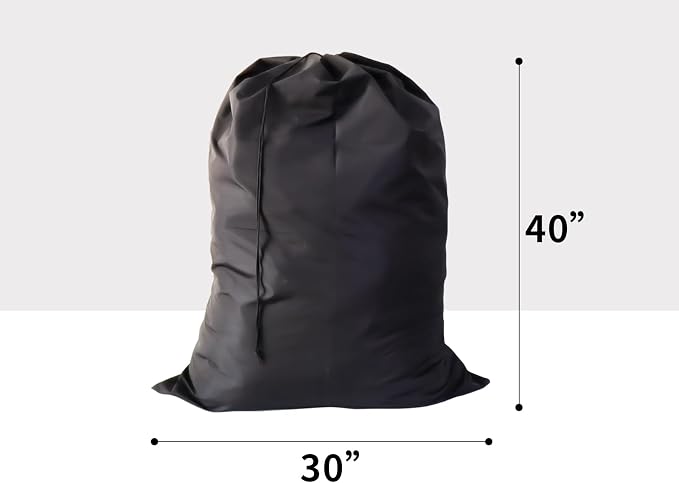 Extra Large Laundry Bag 30"x40" – 18 Pack All Black Drawstring Bags for College, Dorm, Apartment – Bulk Set for Family or Shared Laundry Rooms – YETHAN - Image 3