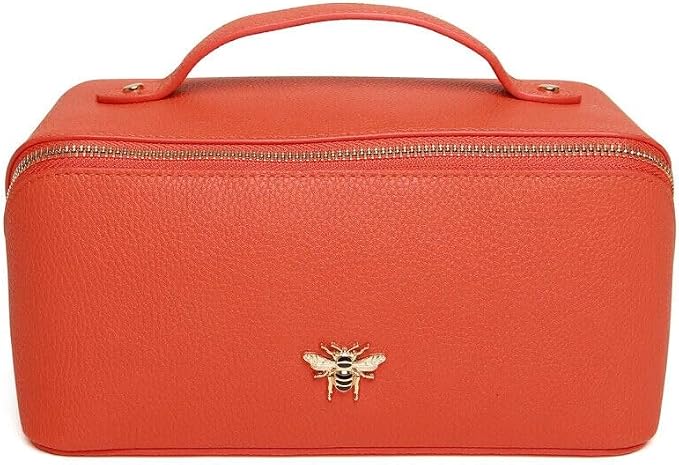 Luxury Beauty Case by Alice Wheeler London Train Case Vanity Toiletry Bag Make-Up Case for Ladies 3 Different Sizes !, Orange, M, Cosmetic Bag - Image 2