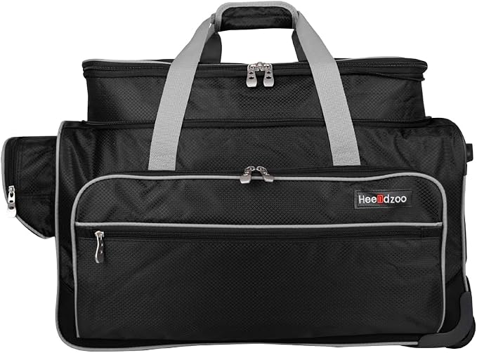 Dance Bag with Garment Rack,23inch Dance Competition Garment Bags with Clothes Rack,Suitcase,Rolling Duffle for Travel, Wheeled Drop-Bottom Upright Luggage Closet Suitcase(Expand-Grey) - Image 7