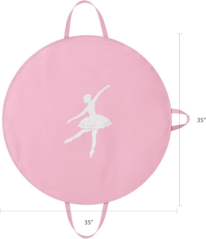 KEEGH Girls Tutu Garment Bag 35 Inch Ballet Tutu Bag, Foldable Dance Costume Garment Bag for Hanging Clothes, Pancake Dance Bag for Dancers with Handle Strap for Travel or Storage, Pink - Image 2