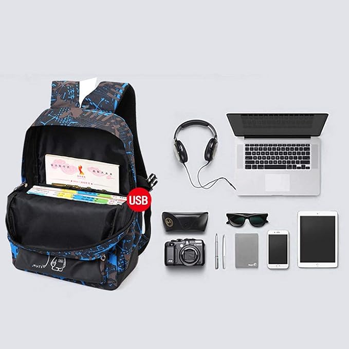Asge Backpack for School Boys Backpacks for Kids Camo Bookbag for Middle School Bags Waterproof Travel Back Pack (Blue) | Camo Design, Middle School, Waterproof, Travel - Image 6