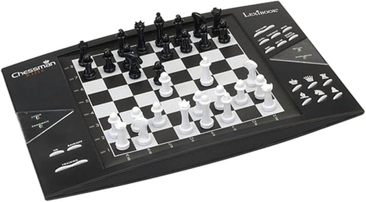 Lexibook, Chessman® Elite, Interactive Electronic Chess Game +, 64 Levels of Difficulty, LEDs, Family Child Board Game, Black/White, CG1300