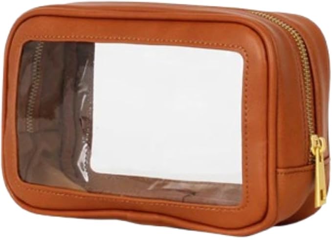 FAWN DESIGN The Toiletry Case, Hanging Travel Toiletry Bag for Women, Premium Matte Faux Leather Clear Toiletry Bag, Zippered Small Toiletry Bag, Easy to Clean, 7.5 x 2.5 x 4.5 inches by FAWNDESIGN