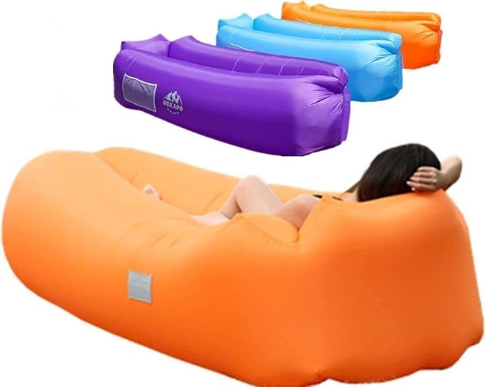 WEKAPO Inflatable Couch Air Lounger Chair - Camping & Beach Accessories, Portable Blow up Sofa for Hiking, Lawn, Indoor/Outdoor Movies & Music Festivals. Lightweight and Easy to Set Up Air Hammock by Wekapo
