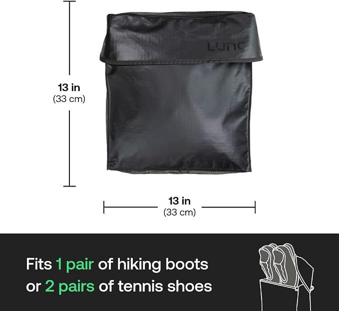 LUNO Magnetic Shoe Bag – Outdoor Car Camping Shoe Storage with Quick-Dry Mesh & Strong Magnetic Mount | Water-Resistant Boot Bag & Gear Organizer for Van Life, Adventures & Wet Gear (Black) - Image 2