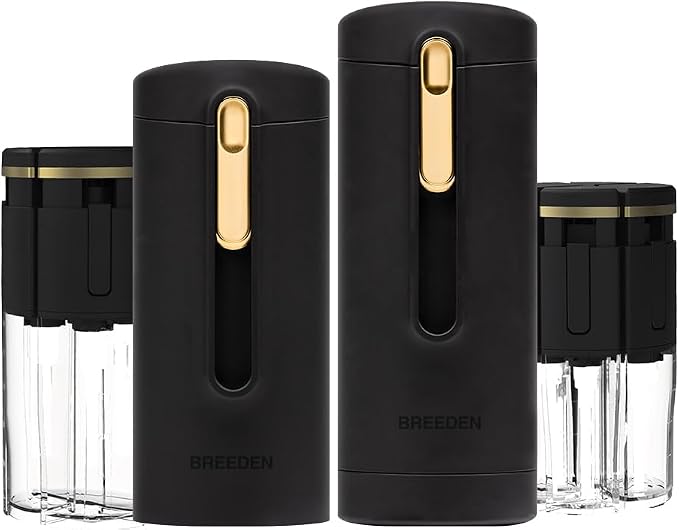 BREEDEN Travel Bottles for Toiletries, Bottle Set (Shower Bottle + Skin Bottle), TSA Approved Leak-Proof Refillable Containers for Shampoo, Body Wash, Skincare & Cream, Travel & Gym (Black) by Unknown