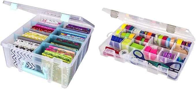 ArtBin Super Satchel Double Deep with Dividers and ArtBin 5004AB Large Solutions Box with Dividers by Unknown
