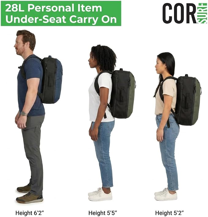 COR Surf Travel Backpack Carry On, 28L, Pink, Island Hopper | Underseat Carry On Backpack for Men & Women, Clamshell Opening, Hidden Passport Pockets, Water Resistant, Laptop Sleeve - Image 4