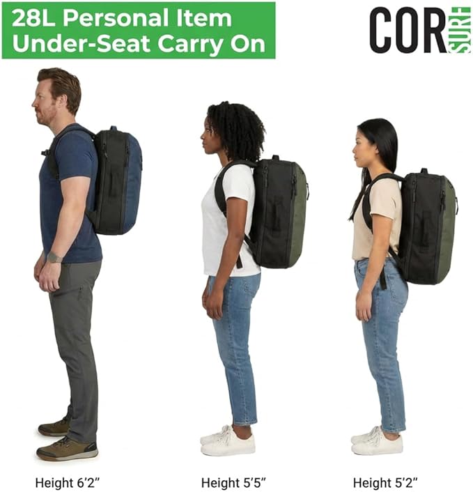 COR Surf Travel Backpack Laptop Backpack 28L Black - Image 4