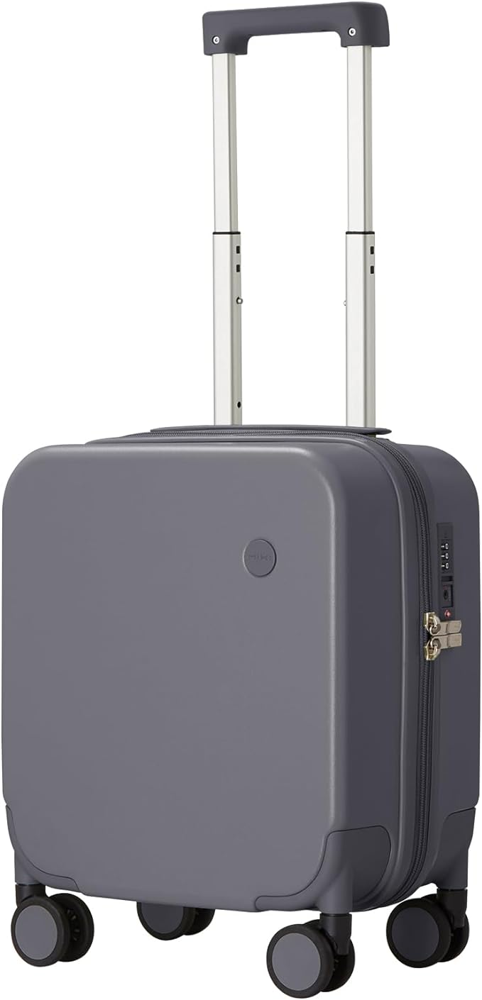 mixi 14 Inch Underseat Luggage Carry on Suitcase Free Boarding Personal Item Suitcases with Spinner Wheels Hardshell Lightweight PC for Short Travel, Rock Gray by MIXI