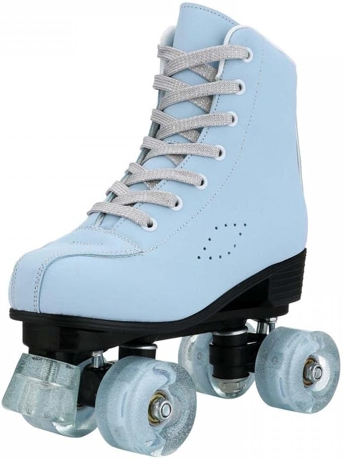 YYW Roller Skates for Women Men, High Top PU Leather Classic Double-Row, Indoor Outdoor, Beginner Shoes Bag - Image 3