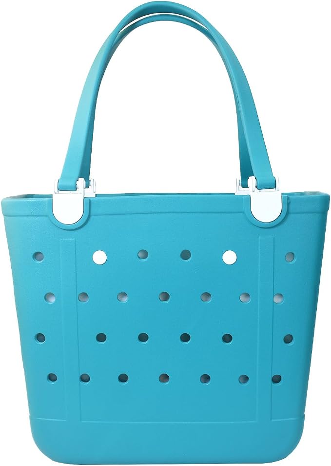 Rubber Beach Bag for Women, Waterproof Travel Tote Bags for Beach | Waterproof Sand-proof Tote Bags with Zipper Pocket, Durable Lightweigh Tote Bag for Outdoor by Unknown