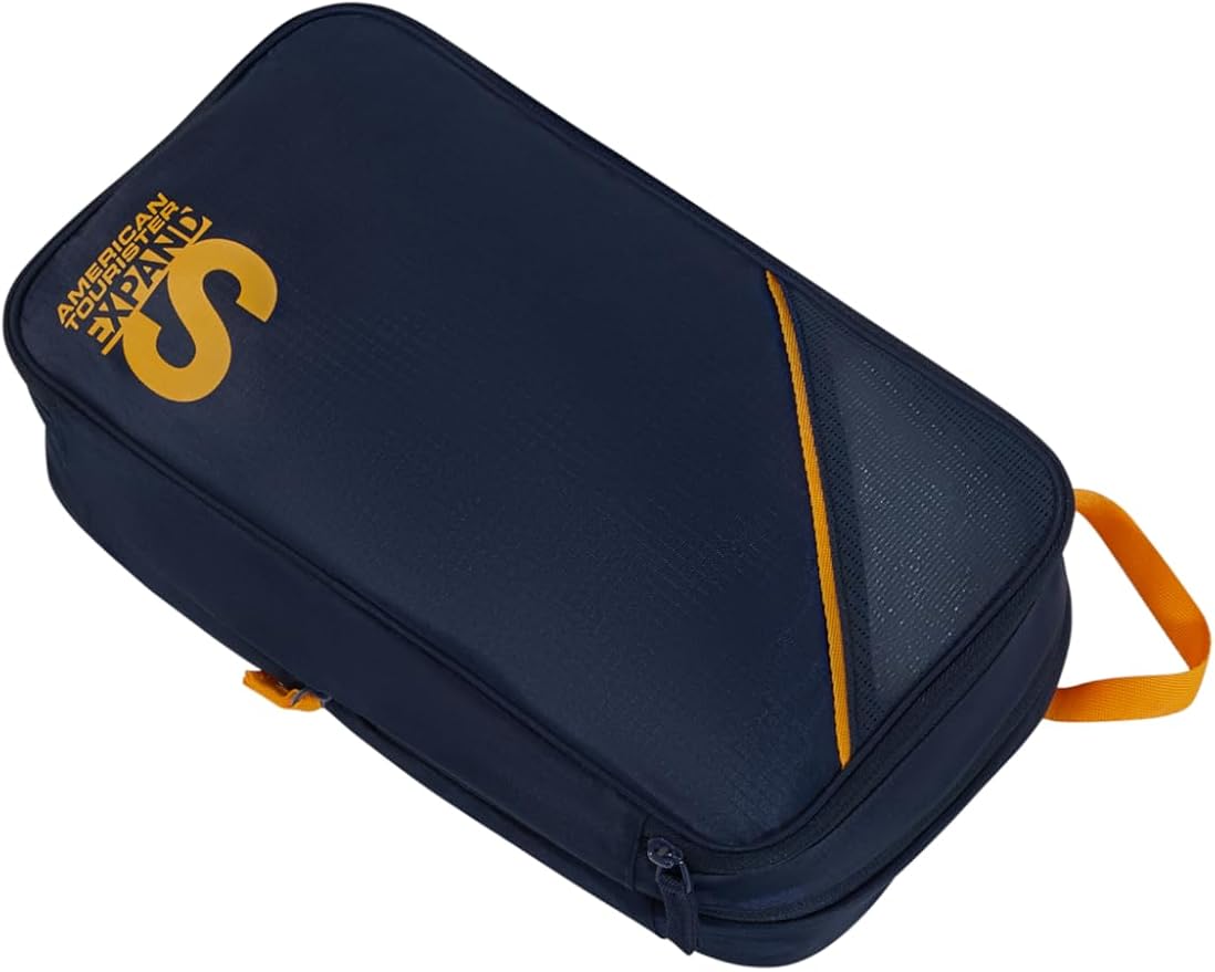 American Tourister Packing Cube Set of 3 - Suitcase Organiser for Holidays, Luggage Organiser for Suitcases, Hand Luggage and Backpack, Dark Blue/Orange - Image 7