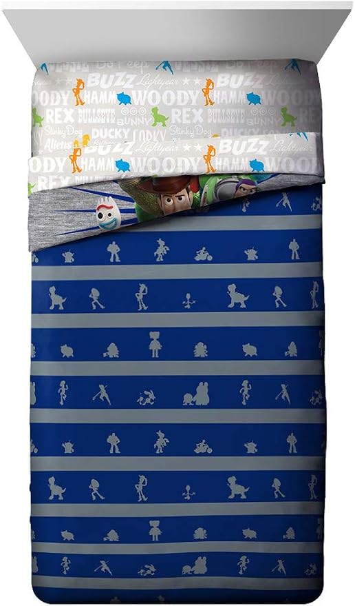 Disney Pixar Toy Story Twin Comforter Set 5 Piece Kids Bedding, Gray | Woody Buzz Jessie, Comforter Sheets Sham Pillowcase, Official Brand, Soft Microfiber, Machine Washable, Kids Gift - Image 3