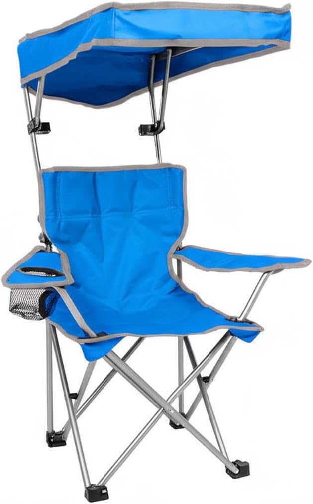 Plexon Assorted Kid’s Folding Chair with Canopy – Children’s Outdoor Chair with Sunshade, Cup Holder & Storage Bag – Random Color Received - Image 3